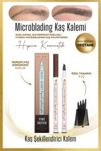 Hipno Cosmetic Chesnut Suya Dayanıklı Asansörsüz Mikro Kaş Kalemi Kestane