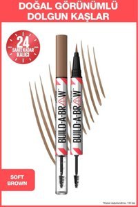 Maybelline New York Build a Brow 2in1 Soft Brown Asansörsüz Çift Taraflı İnce Uçlu Kaş Kalemi Açık Kahve