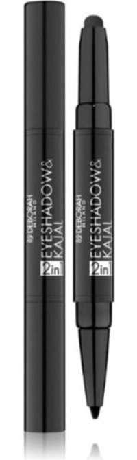Deborah 2 In1 Eyeshadowkajal 08 Hacim Veren Intense Black Maskara