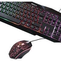 Wozlo WZ-KT792 Işıklı Ergonomik Siyah Kablolu Klavye Mouse Seti