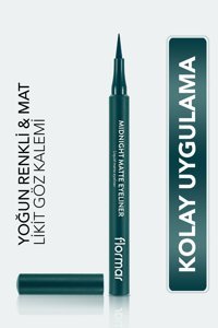 Flormar Midnight Matte 004 Mat Yeşil Kalıcı İnce Uçlu Likit Eyeliner