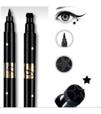 Lady Beauty Yıldız Desenli Çift Taraflı Mat Siyah Kalıcı İnce Uçlu Kalem Eyeliner
