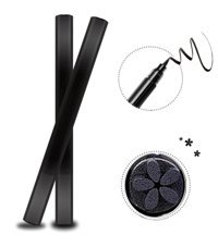 Redshine Çiçek Desenli Çift Taraflı Suya Dayanıklı Mat Siyah Kalıcı Kalın Uçlu Kalem Eyeliner