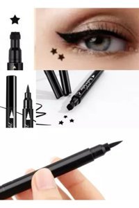 X-Mia Yıldız Desenli Çift Taraflı Suya Dayanıklı Mat Siyah Kalıcı İnce Uçlu Kalem Eyeliner