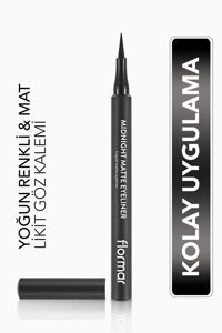 Flormar Midnight Matte 001 Suya Dayanıklı Mat Siyah Kalıcı İnce Uçlu Likit Eyeliner