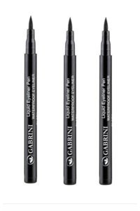 Gabrini Suya Dayanıklı Mat Siyah Kalıcı İnce Uçlu Likit Eyeliner 3 Adet