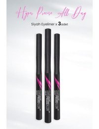 Maybelline New York Hyper Precise All Day Saten Siyah Kalıcı İnce Uçlu Kalem Eyeliner 3 Adet