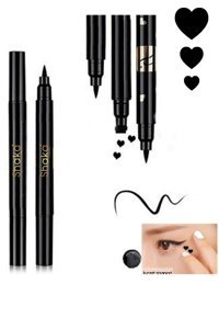 Shaka Kalp Desenli Çift Taraflı Mat Siyah Kalıcı İnce Uçlu Kalem Eyeliner