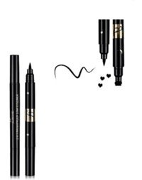 Roesıa Rose Cosmetics Kalp Desenli Çift Taraflı Siyah İnce Uçlu Kalem Eyeliner
