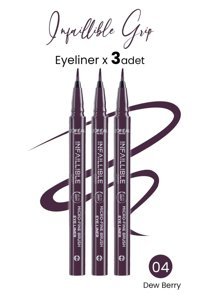 L'oréal Paris Infaillible Grip 04 Suya Dayanıklı Mat Dew Berry Kalıcı İnce Uçlu Likit Eyeliner 3 Adet
