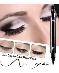Sildne Çiçek Desenli Çift Taraflı Mat Siyah Kalın Uçlu Kalem Eyeliner