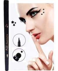 Rose Yıldız Desenli Çift Taraflı Mat Siyah İnce-Kalın Uçlu Kalem Eyeliner