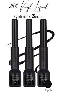 L'oréal Paris İnfaillible 24H Vinyl Parlak Siyah Kalıcı İnce-Kalın Uçlu Likit Eyeliner 3 Adet