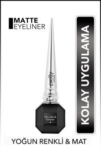 Pretty Beauty Ultra Black Suya Dayanıklı Mat Siyah Kalıcı İnce Uçlu Likit Eyeliner