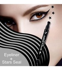 Shenoza Yıldız Desenli Çift Taraflı Mat Siyah Kalın Uçlu Likit Eyeliner