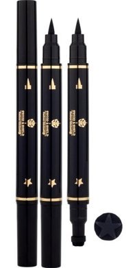 Tikatti Yıldız Desenli Çift Taraflı Mat Siyah İnce-Kalın Uçlu Kalem Eyeliner