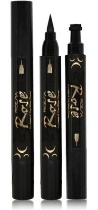Sildne Rose Ay Desenli Çift Taraflı Suya Dayanıklı Siyah Kalıcı İnce Uçlu Kalem Eyeliner