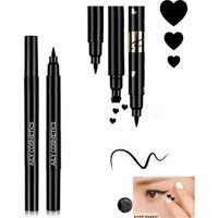 Roesıa Rose Cosmetics Kalp Desenli Çift Taraflı Mat Siyah İnce-Kalın Uçlu Kalem Eyeliner