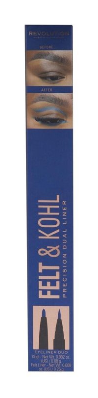 Revolution Felt & Kohl Çift Taraflı Mat Mavi İnce Uçlu Likit Eyeliner