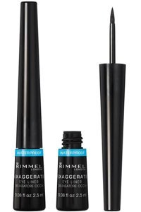 Rimmel London Exaggerate Suya Dayanıklı Parlak Siyah Kalıcı İnce Uçlu Likit Eyeliner