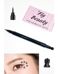 By Fly Beauty Çiçek Desenli Çift Taraflı Suya Dayanıklı Siyah Kalıcı Kalın Uçlu Kalem Eyeliner