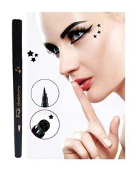 Roesıa Rose Cosmetics Yıldız Figürlü Çift Taraflı Suya Dayanıklı Mat Siyah Kalıcı İnce Uçlu Kalem Eyeliner