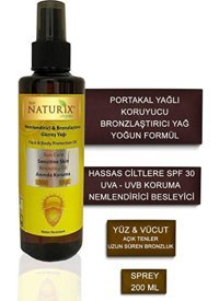 Naturix 30 Faktör Vücut İçin Bronzlaştırıcı Yağ 200 ml + Keratin Bakım Sıvı Saç Kremi 400 ml
