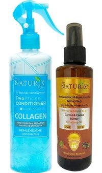 Naturix Havuç Yağı 15 Faktör Vücut İçin Bronzlaştırıcı Yağ 200 ml + Collagen Fön Suyu Sıvı Saç Kremi 400 ml