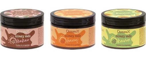Derminix Havuç Yağı-Kakao Yağı-Kavun Vücut İçin Bronzlaştırıcı Yağ 3x125 ml