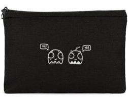 Tabby Design Clutch Siyah Sevimli Karakter Baskılı Tekstil Makyaj Çantası