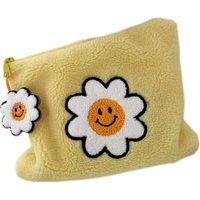 Xinhang Çok Renkli Papatya Desenli Peluş Makyaj Çantası