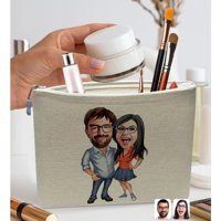 Bk Gift No:02 Çok Renkli Desenli Keten Makyaj Çantası