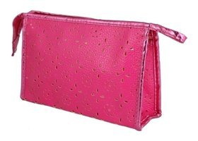 Nascita No:042 Pembe Desenli Deri Makyaj Çantası