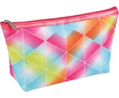 Lionesse No:4372 Çok Renkli Geometrik Desenli Tekstil Makyaj Çantası