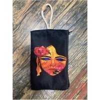 Street Bag Çok Renkli Portre Desenli Tekstil Makyaj Çantası