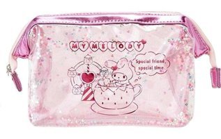 Xhang Pembe Desenli PVC Makyaj Çantası