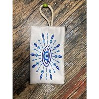 Street Bag Çok Renkli Gözlü Nazar Boncuğu Desenli Tekstil Makyaj Çantası