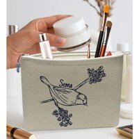Bk Gift No:11 Çok Renkli Desenli Keten Makyaj Çantası