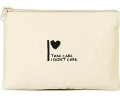 Tabby Design Clutch Krem Kendine Iyi Bak Baskılı Tekstil Makyaj Çantası