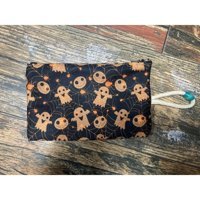 Street Bag Çok Renkli Hayalet Halloween Desenli Tekstil Makyaj Çantası