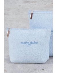 Marie Claire Laisa Mavi Yazılı Pamuklu Makyaj Çantası