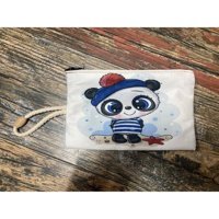 Street Bag Çok Renkli Ayı Desenli Tekstil Makyaj Çantası
