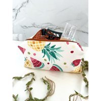 Girlsy Bags Çok Renkli Ananas Desenli Tekstil Makyaj Çantası