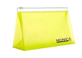 Monicatime Sarı Düz PVC Makyaj Çantası