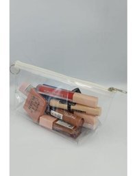 Lusso Cosmetics Şeffaf Düz PVC Makyaj Çantası