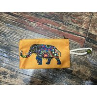 Street Bag Çok Renkli Fil Desenli Tekstil Makyaj Çantası