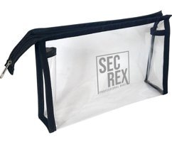 Secrex Siyah Şeffaf Desenli PVC Makyaj Çantası