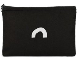 Tabby Design Clutch Siyah Arch Baskılı Tekstil Makyaj Çantası