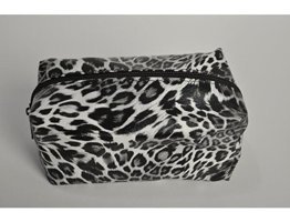 Takı Tasarım Store Beyaz Siyah Leopar Suni Deri Makyaj Çantası