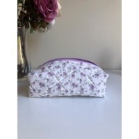 Baby Kangaroo Mor Çiçek Desenli Tekstil Makyaj Çantası